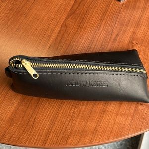 NEW Portland Leather Smooth Black Alpine Pencil Case